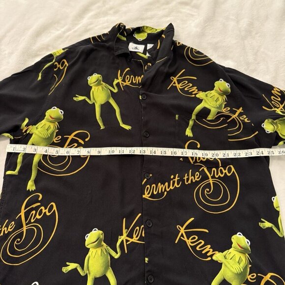 Disney Kermit the Frog Men’s XXL Button Up Shirt PBS Sesame Street The Muppets - Picture 12 of 13